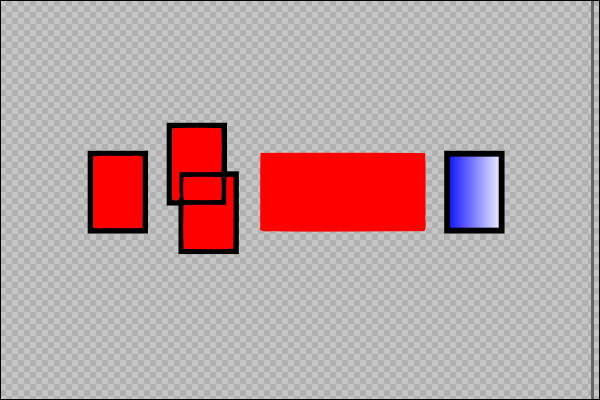 31. 一度の操作で3つの矩形が赤色で塗られる
