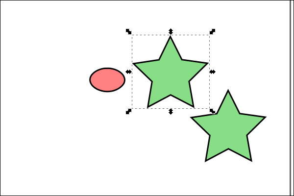 36. 複製先の緑色の星形を選択する
