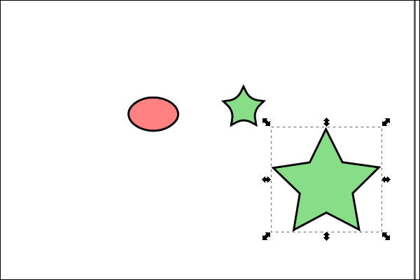 43. 複製元の緑色の星形を選択する