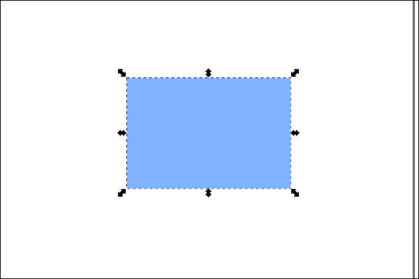 8. 青色の矩形のシェイプが選択される