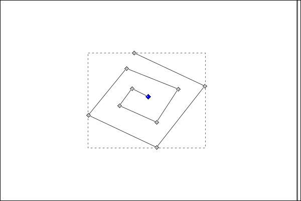 22. 四角螺旋の中心のノードが選択される