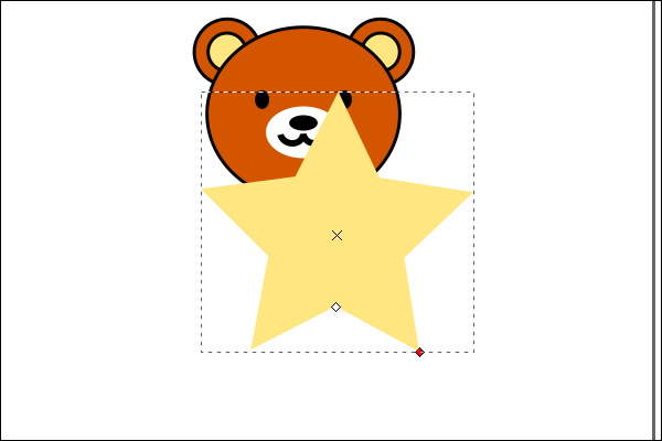 3. 角が5つの星形が作成される