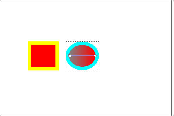 49. 線形グラデーションの終点の色が赤色になる