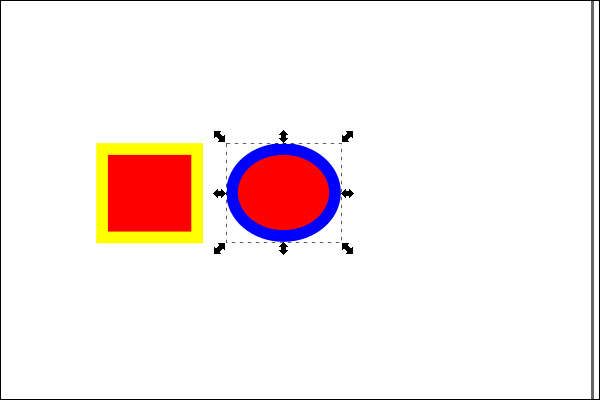 57. 楕円のシェイプのフィルが赤色になる